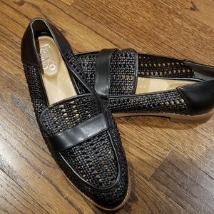 Franco Sarto black woven flats